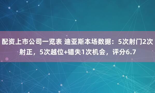 配资上市公司一览表 迪亚斯本场数据：5次射门2次射正，5次越位+错失1次机会，评分6.7